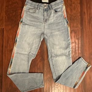 Knox Rose Light Blue Jeans with Colorful Side Stripes